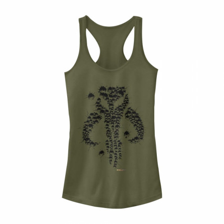 The Mandalorian Bullet Hole Logo Women's Army Green Tank Top